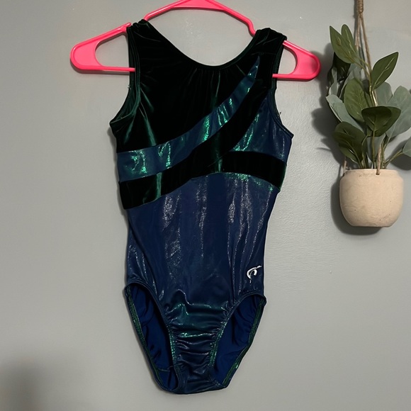 GK green/blue gymnastics leotard - Picture 1 of 4